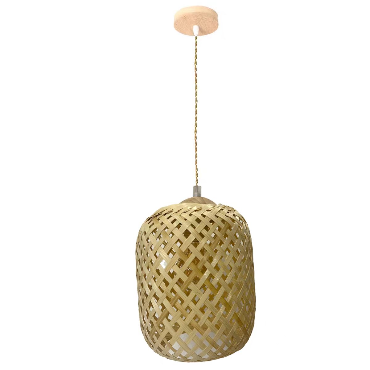 Lúminaria Pendente Rattan de Palha Nova Guine Detalhes